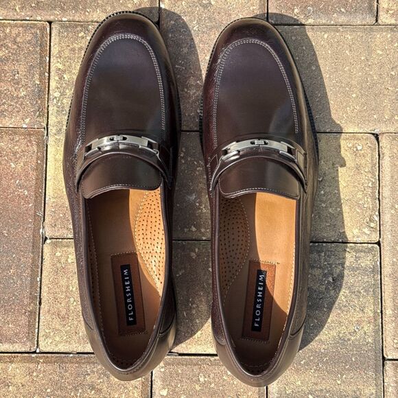 NWOB Florsheim 30207 Dark Brown Leather Bit Loafers Men’s Size 11.5D - Picture 5 of 12
